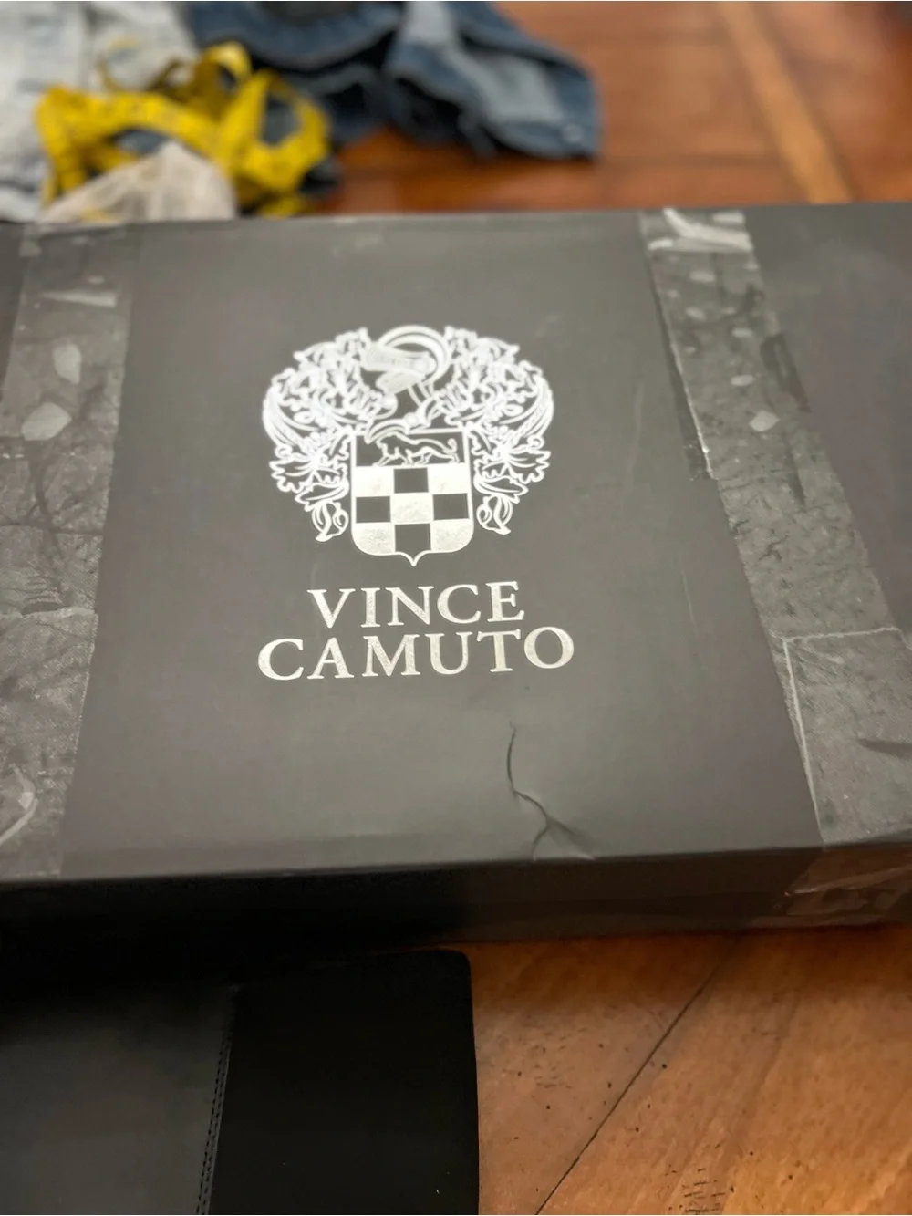 Vince Camuto Black Over-the-Knee Leather Boots with Ankle Strap